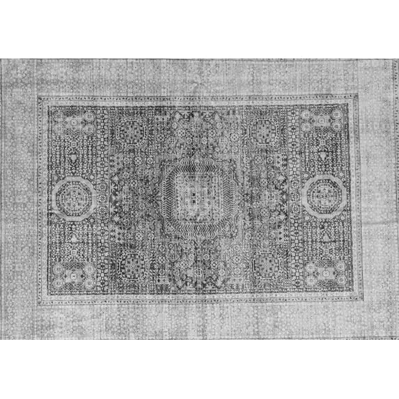 Ahgly Company Indoor Rectangle Abstract Gray Modern Area Rugs, 6' x 9'