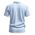 thumbnail image 6 of Jjayotai Mens George Polo Shirts, Men's Faux Linen Solid Color Short Sleeve Lapel Button Down Pullover T-Shirt Tops, Golf Tees, 6 of 9
