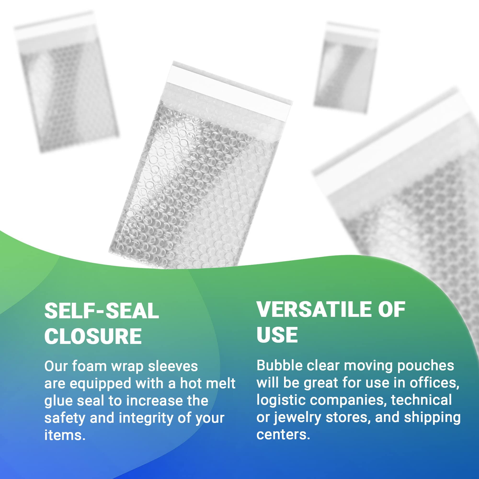 Clear Shipping Bubble Bags, Self Seal Polyethylene Pouches, 110 Count, 18 x 23.5 in