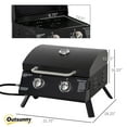 thumbnail image 3 of 21.75" Portable Charcoal BBQ Grill with 2 Burners - Heat-Resistant Handle, Folding Legs, Removable Ashtray & Thermometer (Carbon Steel) - Perfect for Outdoor Cooking, Camping (Black), 3 of 8