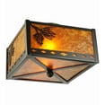 thumbnail image 6 of Meyda Tiffany 142265 Amber Mica Balsam Pine 2 Light 14" Wide Semi-Flush Square Ceiling, 6 of 7