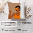 thumbnail image 2 of Ethan Taylor People & Portraits Throw Pillow Soft Cushion Cover ' 'African American People & Portraits Feeling So Fresh' Bohemian Decorative Square Accent Pillow Case, 18x18 Inches, Brown, Orange, 2 of 5