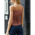 thumbnail image 4 of Women Floral/Plaid Print Cami Top Y2k Spaghetti Strap Lace Grunge Button Down Tie Back Tank Top, 4 of 6