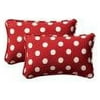 Pillow Perfect Inc. 386973 Polka Dot Red Oversized Rectangle Throw Pillow (Set of 2)