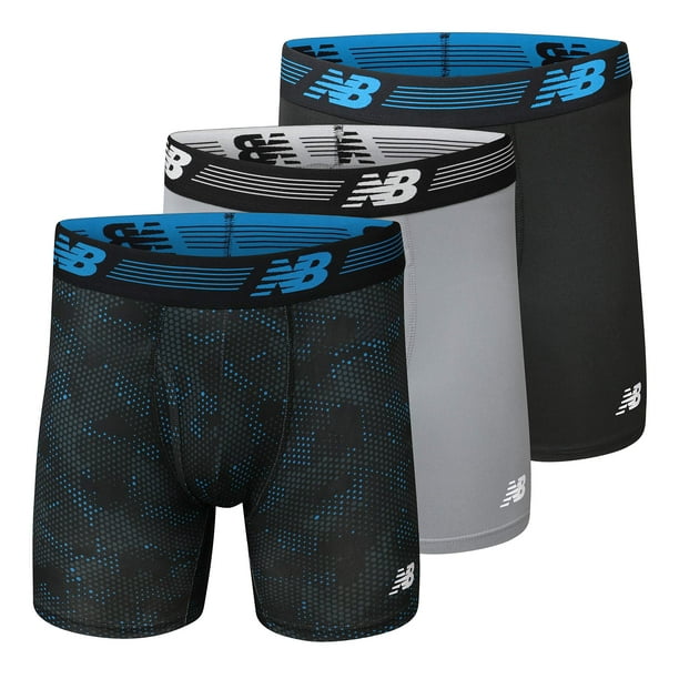 Calzoncillos tipo bóxer New Balance de 6 pulgadas sin etiqueta para hombre, paquete de 3