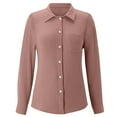 thumbnail image 4 of Womens Long Sleeve Shirts Collared Solid Color Button Down Dressy 2026 Tops Spring Fashion Business Casual Blouses, 4 of 5