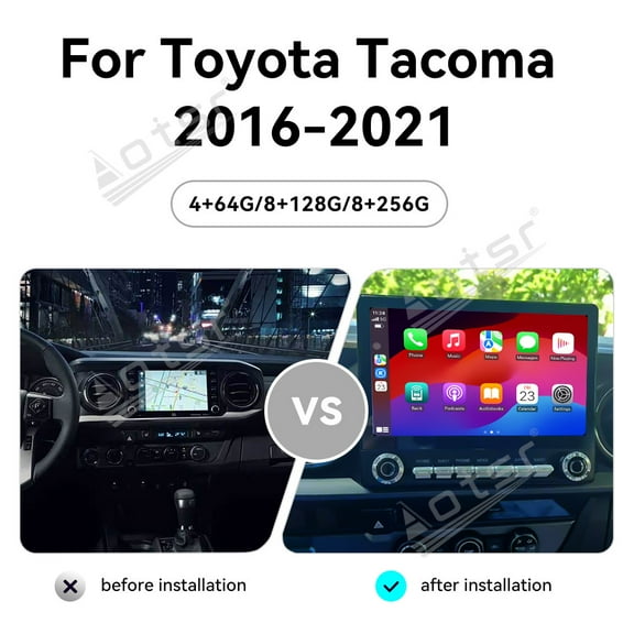 Aotsr 9.0 inch Android 13.0 Car Radio For Toyota Tacoma 2016-2021 CarPlay Head unit GPS Stereo