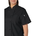 thumbnail image 4 of 0478-0108 Tahoe Ladies Short Sleeves Chef Coat in Black - 4XLarge, 4 of 9