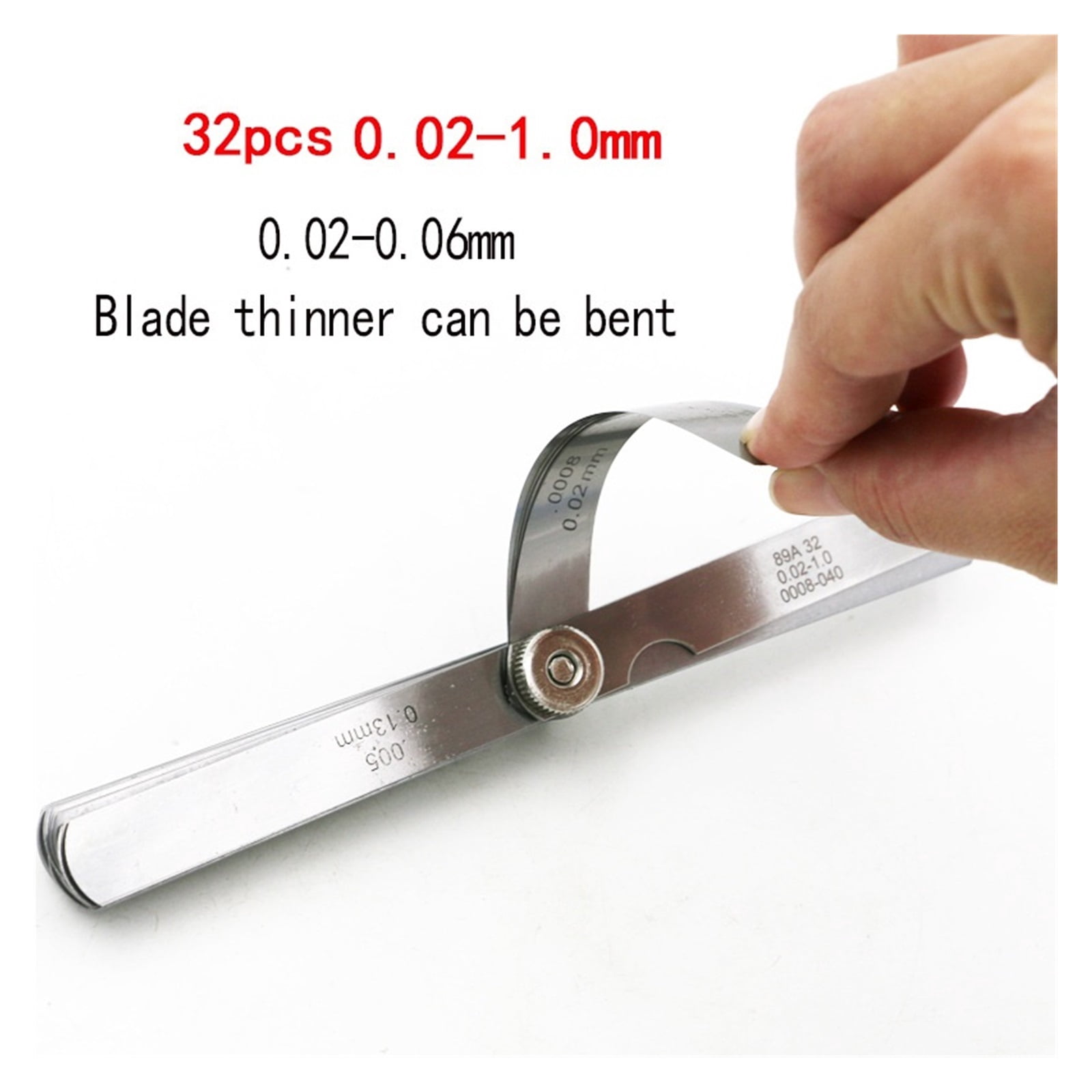 Blades Metric 32 Feeler Gauge High Precision 0.02-1.0mm Thickness Gages Gap Filler Feeler Gauges Woodworking Measuring Tool ,Easy to Use