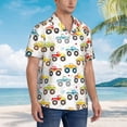 thumbnail image 3 of Honeii Cartoon Monster Trucks Print Men’s Hawaiian Shirt,Classic Button-Down Short Sleeve Shirt, for Beach, Vacation, and Outdoor Activities,XX-Large, 3 of 7