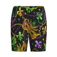 thumbnail image 4 of Naloa Mardi Gras Surface Men's Short Pajama Pants, Lounge Comfort Shorts with Elasticized Waistband and Side Pockets - X-Large, 4 of 9