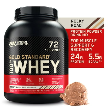 Optimum Nutrition, Gold Standard 100% Whey Protein Powder, Rocky Road, 5 lb, 72 Servings