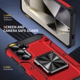 thumbnail image 5 of Designed for Samsung Galaxy S24 Back Case, 360 & 180 Degree Rotatable Kickstand Armor Design Ultra Shockproof Drop Protective Heavy Duty Luxury Anti-falling for Samsung S24, Red, 5 of 7