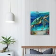 thumbnail image 4 of COMIO Sea Turtle Bathroom Decor Wall Art Nautical Ocean Teal Sea Turtle Pictures Wall Decor Navy Blue Turtle Canvas Painting Prints Framed Modern Home Artwork for Bathroom Bedroom Living Room, 4 of 5