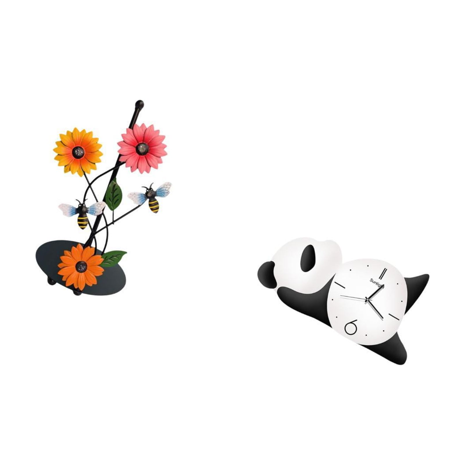 Fiocias Toilet Paper Holder Iron Weighted Base Paper Towel Holder Countertop Kitchen Roll Holder Standing Panda Wall Clock Glass Hanging Hole Suitable for Kit