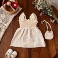 thumbnail image 3 of Splozh Toddler Girls Dresses 9 12 18 24 Months 2T 3T Toddle Baby Girl Dress Ruffle Summer Sleeveless Dresses 3D Floral 2Pcs Photoshoot Outfit,Beige,9-12 Months, 3 of 6