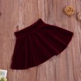 thumbnail image 3 of Kiapeise Baby Girl Half Dress, High-Waist Skirt, Velvet Solid Color Pleated Princess Fall Warm Skirt, 3 of 6