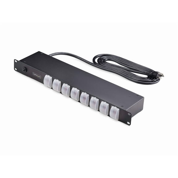 StarTech 8-Outlet Horizontal Rack Mount PDU, 1U Power Strip 8NS8-RACK-MOUNT-PDU