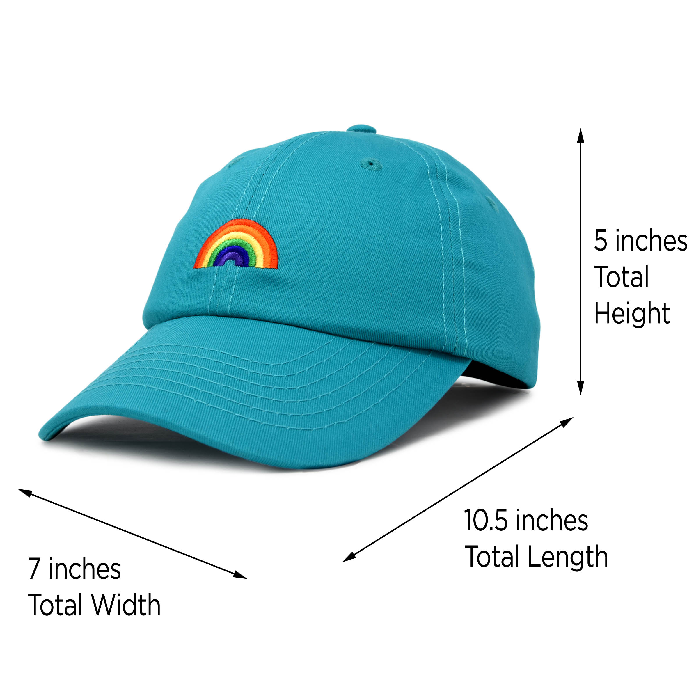 DALIX Rainbow Baseball Cap Womens Hats Cute Hat Soft Cotton Caps in Teal - image 3 of 7