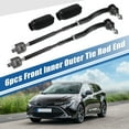 thumbnail image 2 of Unique Bargains 6pcs Front Inner Outer Tie Rod Ends Kit Suspension Steering Tie Rod End for Toyota Corolla Drag Link Black, 2 of 7