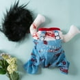thumbnail image 5 of Comfortable Pet Costume Chucky Deadly Delicate Pattern Halloween Clothes Funny Scary Props Dog Outfit Pet Apparel Accessories (Blue,M), 5 of 6