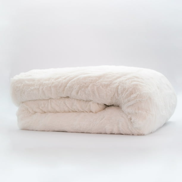 Tranquility Faux Fur 12lb Weighted Blanket with Washable Cover