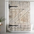 thumbnail image 5 of Vintage Wood Grain Extra Long Shower Curtain Set, Waterproof Shower Curtains for Bathroom, Farmhouse Country Door Retro Washable Fabric Bath Curtain for Bathtub Decoration with Hooks 72x96 Inches, 5 of 9
