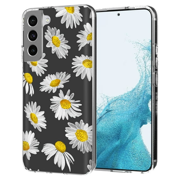 TalkingCase Thin Slim Case Compatible for Samsung Galaxy S22 5G, Daisy Floral Print, Lightweight, Flexible, Soft, USA