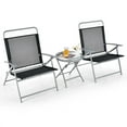 thumbnail image 1 of Costway 3pcs Patio Folding Table Chair Set Extra-Large Seat Metal Frame Portable Outdoor, 1 of 7