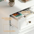 thumbnail image 2 of 9 Drawer Dresser for Bedroom, Wood Chest of Drawers, Rustic-Style Dresser with Metal Handles, Tall Storage Dresser Organizer, White, 2 of 14