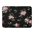 thumbnail image 1 of JSDART Pink Winter Flowers Pattern Fills Decoupage Black Mix Beauty Designer Doormat Floor Rug Bath Mat 23.6x15.7 inch, 1 of 1