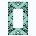thumbnail image 5 of Metal Light Switch Plate Cover Elegant Teal Black Diamond Rose Damask DAM095, 5 of 13