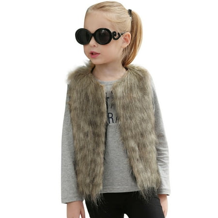 

Kid Baby Girl Autumn Winter Faux Fur Waistcoat Thick Coat Warm Outwear Clothes
