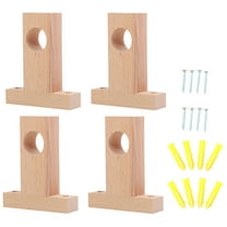 Topbathy 4Pcs Heavy Duty Wood Curtain Rod Bracket for Household Curtain Accessory Decor