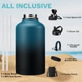 64 oz Insulated Water Bottle with Straw Bottle Sleeve, Paracord