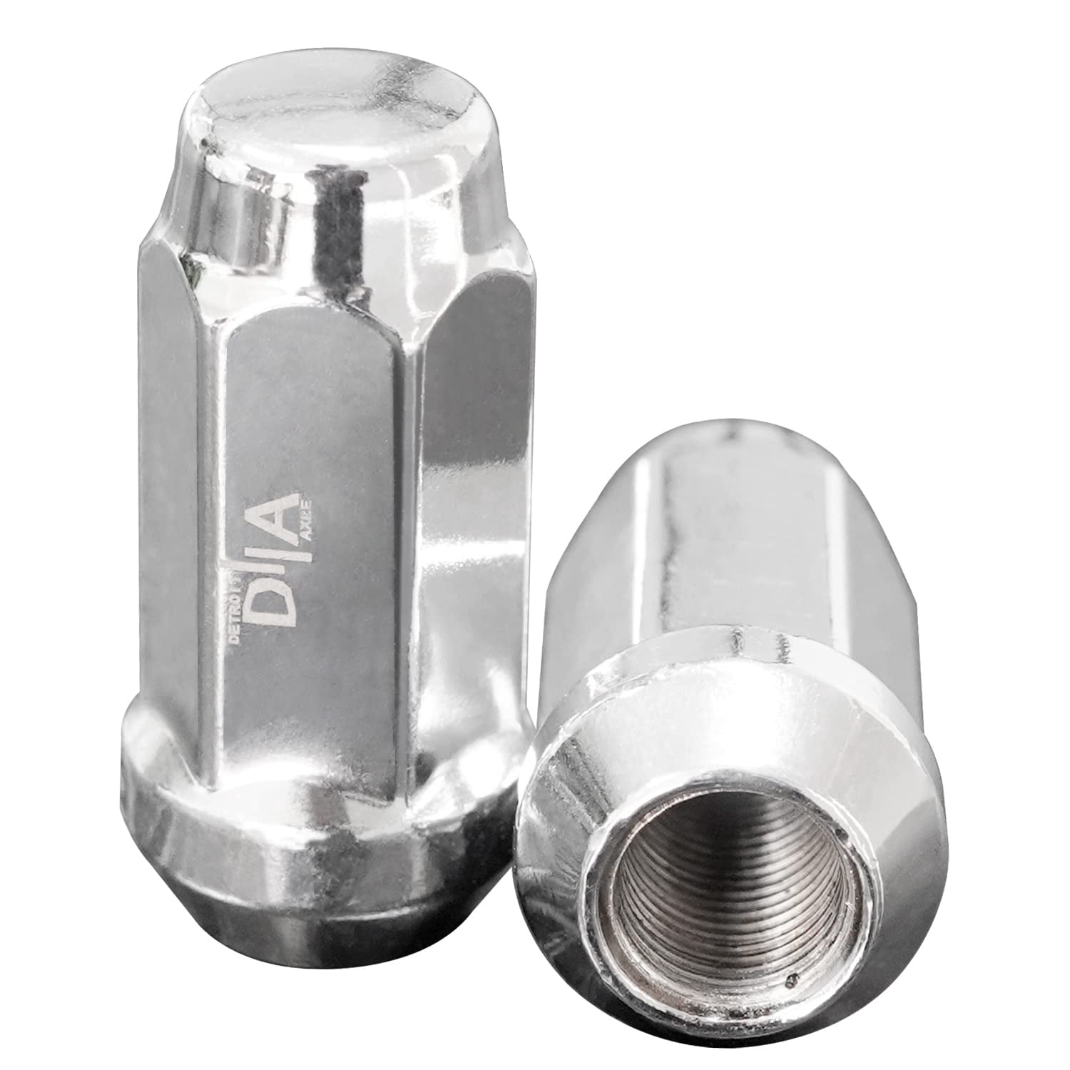 Detroit Axle - 1/2''-20 Chrome Wheel Lug Nuts Replacement for 2010-2019 Ford Taurus Flex Lincoln MKS MKT