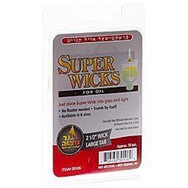 Super Wicks for Oil Cups 2 1/2" Wick Large Tab (50 Pack) Walmart