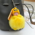 thumbnail image 3 of tasrioml Doll Keychains Fluffy Sleeping Baby Multi-colored Knitted Hat Wear Baby Key Ring for Women, 3 of 8