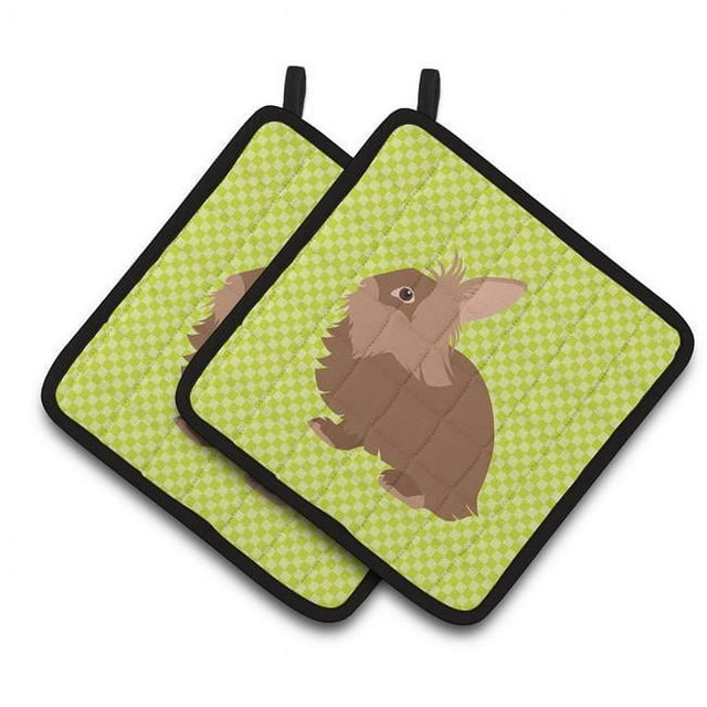 Carolines Treasures BB7786PTHD Lionhead Rabbit Paire de Porte-Pots Verts