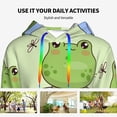 thumbnail image 4 of Picia Frog Amanita Mushroom Pattern Casual Women's Hoodie, Hooded Sweatshirt with Kangaroo Pocket, Comfortable Pullover with Eye-catching Drawstrings-Small, 4 of 7