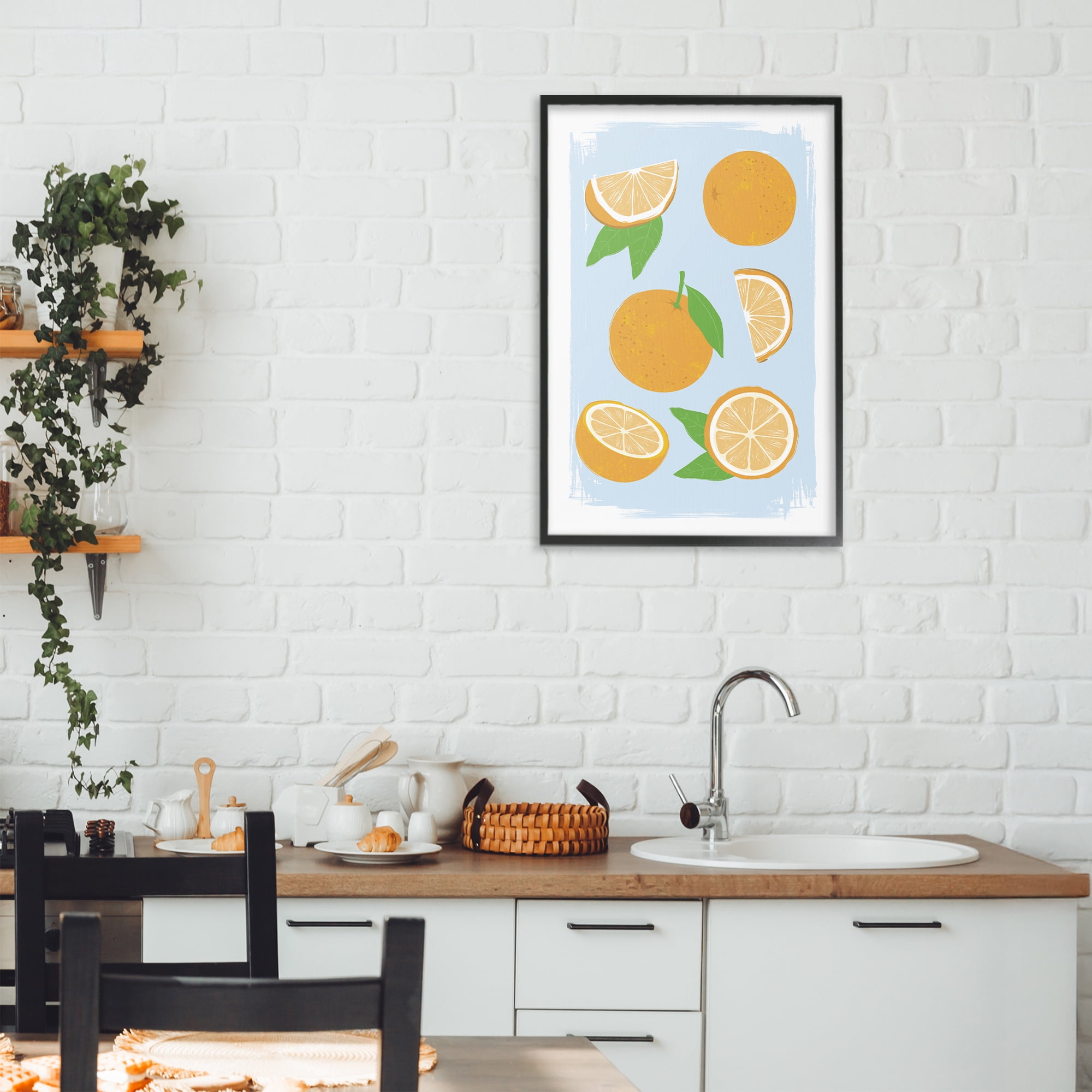 Stupell Industries Pastel Summer Oranges Black Framed Giclee Art, design by Martina Pavlova