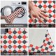 thumbnail image 3 of Balery Red and black argyle Felpudo de franela, resistente a las manchas y a la decoloración, para uso interior y exterior, fácil de limpiar, 40 x 60 cm, 3 of 7