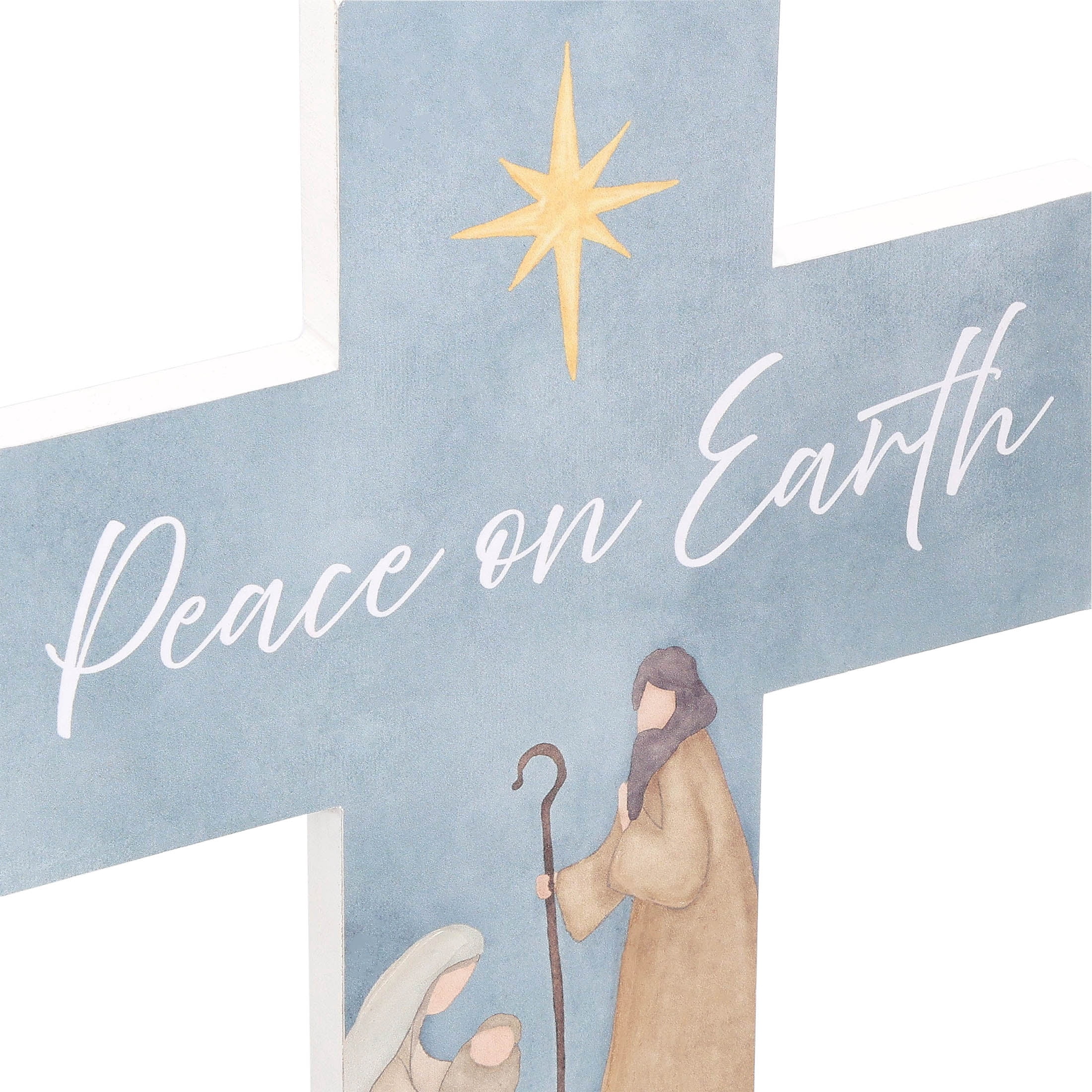 Peace on Earth Cross Christmas Wall Art, Multicolor, 9.8", by Holiday Time