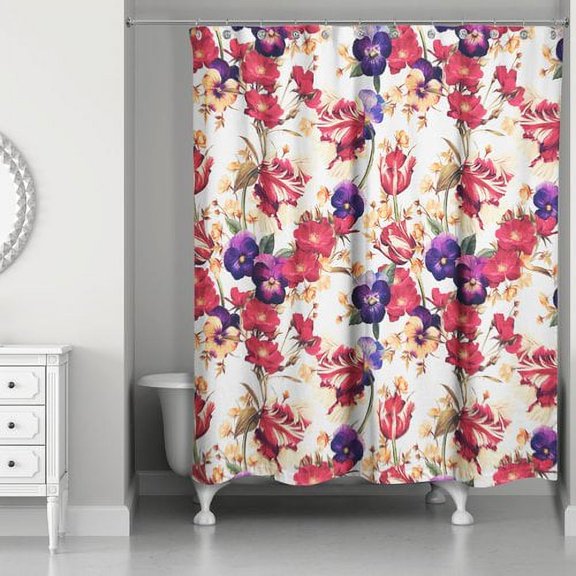 Creative Products Floral Pansy Print Shower Curtain