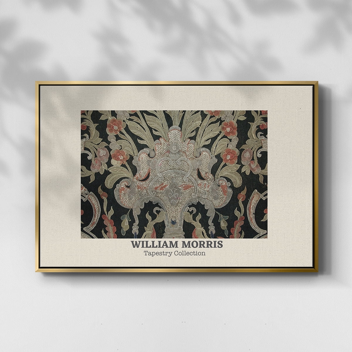 Vintage Abstract Print-XLIX Framed in Gold Wood Gallery Wrapped Canvas 27 in. x 41 in.