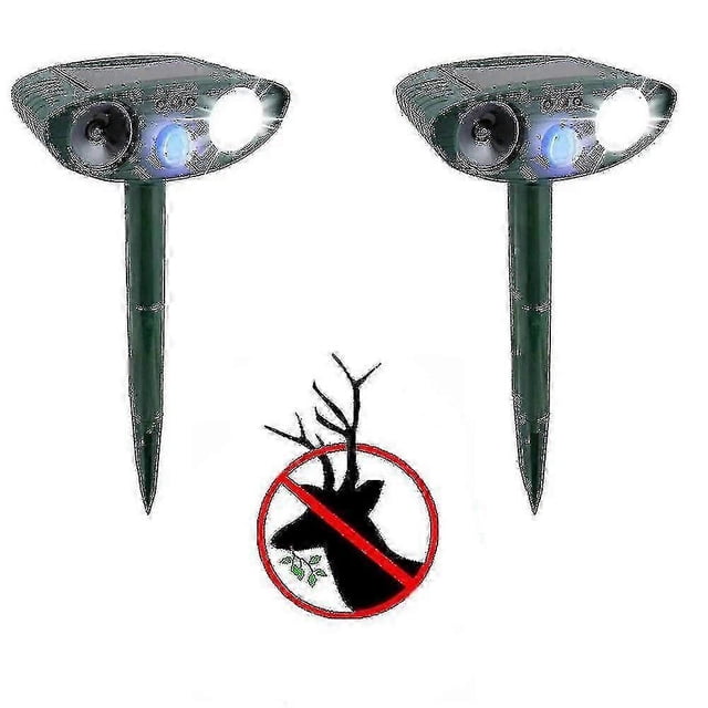 Ultrasonic Deer Repellent - 2-Pack - Solar Powered - Repels Deer in 48 Hours