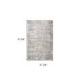 thumbnail image 6 of 4' X 6' Gray and Brown Abstract Distressed Area Rug, 6 of 6