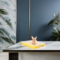 thumbnail image 3 of RENACLIPY Chinchilla Owners Rectangular Rabbit Litter Box Yellow Plastic 1Set, 3 of 6