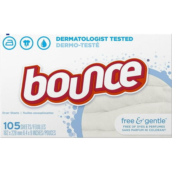 Bounce Free and Sensitive Fabric Softener Dermatologist Tested Dryer Sheet, 105 Count