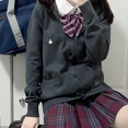 thumbnail image 3 of Cute Autumn Winter Kuromi JK Uniform Sweater - Sanrio Anime Kawaii Cartoon Long Sleeve Cardigan Hoodie Top - Sweet Knit Clothing Yk2, 3 of 6